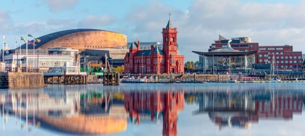 Panoramic view of the Cardiff Bay - Cardiff, Wales