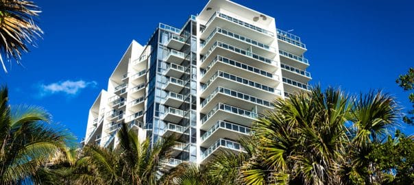 Miami, Florida, June 29 2021: Miami buildings and hotels. Streets of Miami. Streets photography. Urban life of Miami south beach. Vintage look at south beach hotels. Florida urban scenery.