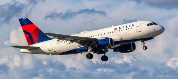 West Palm Beach, United States - November 13, 2022: Delta Air Lines Airbus A319 airplane at Palm Beach airport (PBI) in the United States.