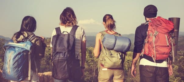 Backpacker Camping Hiking Journey Travel Trek Concept.