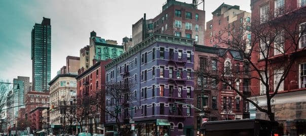Photo of Buildings and streets of Upper West Site of Manhattan, New York City.