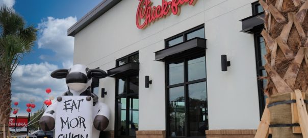 Tampa, Florida USA - September 2, 2022: Grand opening of Chick-fil-A fast-food restaurant.